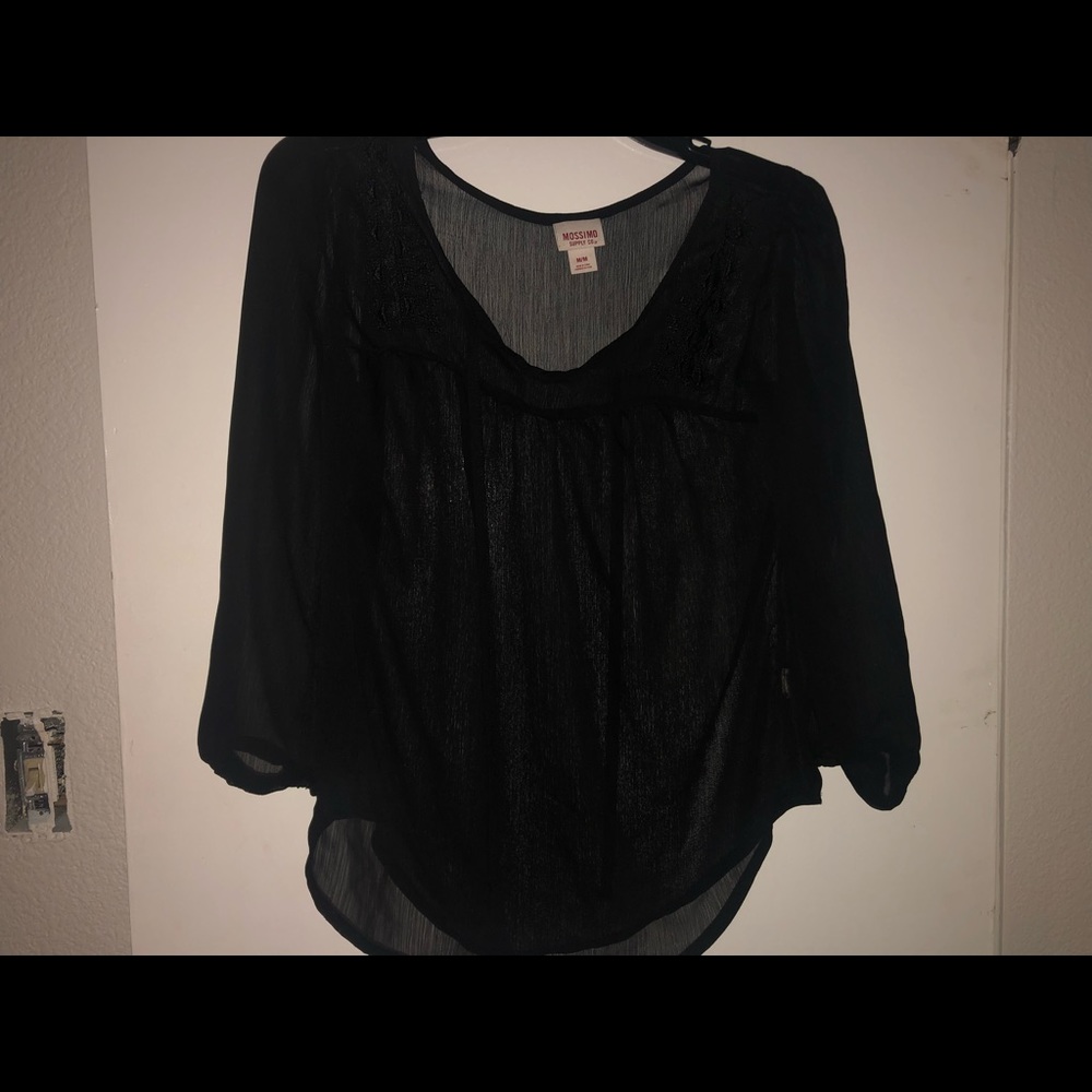 See- through black long sleeve
